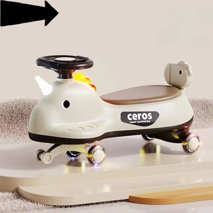 Anti-Tip Twist Ride on Car for Toddler 1-3 LED Light