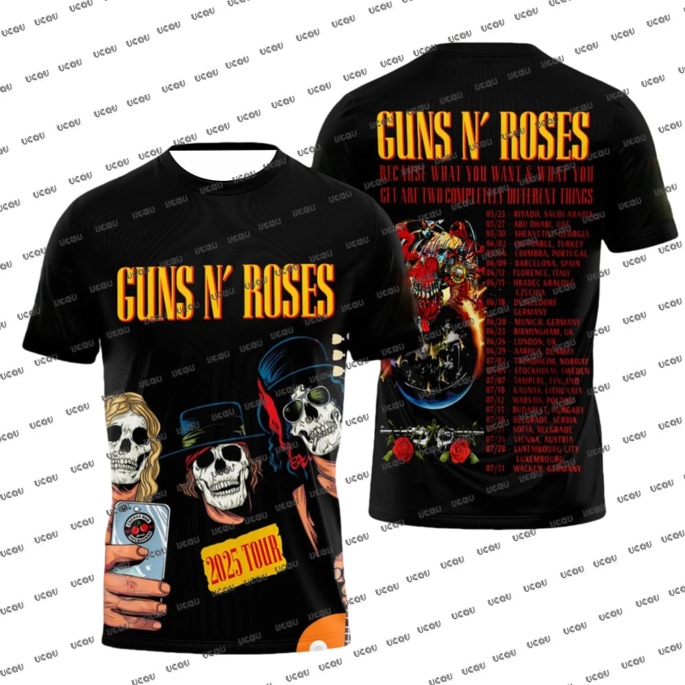 Guns N’ Roses 2025 World Tour Schedule List TShirt