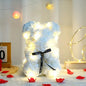 25cm Artificial Teddy Rose Flower Bear with Box Romantic Valentines Day