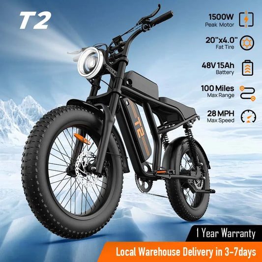 Peak 1500W Electric Mountain Bike with 48V 15.6Ah