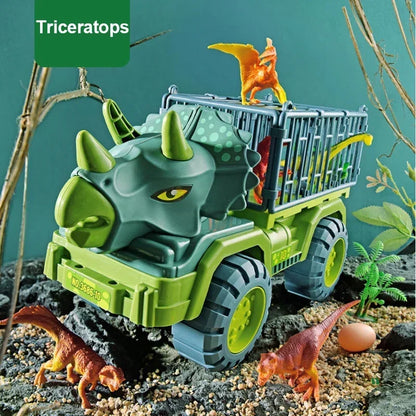 Boys Car Toys Dinosaur Truck Transport Carrier Vehicle Dino Animal