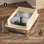 Stainless Steel Litter Box, Semi-enclosed Splash-proof And Leak-proof