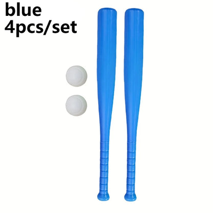 2/4pcs Lightweight Plastic Baseball Bat with Ball Set