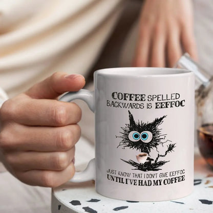 Coffee Spelled Backwards Is Eeffoc Mugs For Cat