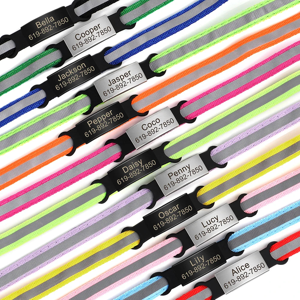 Customized Cat Collar Reflective Cat Collar Free Engraved