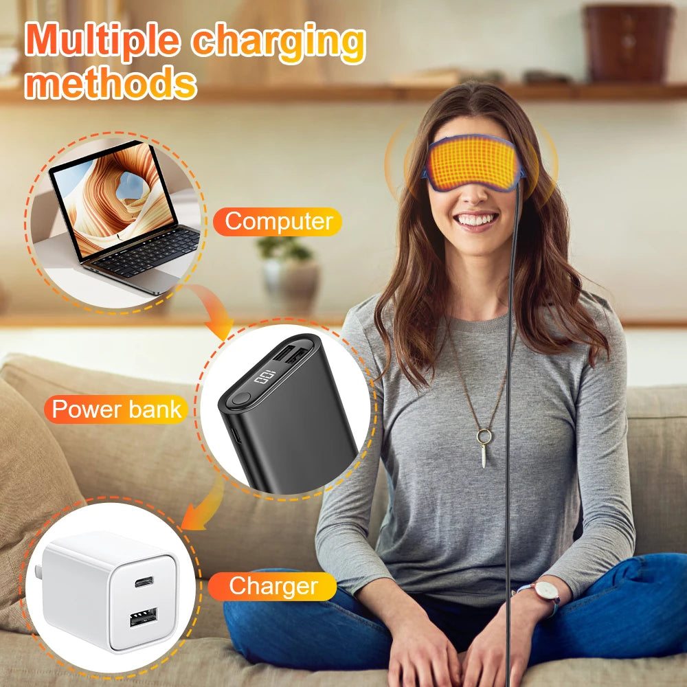 USB Eye Massager Heated Eye Shade Relieve Eye Fatiuge Remove