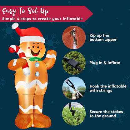 Syncfun 5 FT Christmas Gingerbread Man Inflatable Outdoor