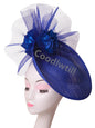Chic Navy Fascinators Hat For Women Elegant Royal Ascot Millinery