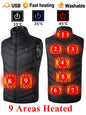 9 Heated Vest Zones Electric Heated Jackets Men Women