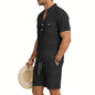 American summer men's casual linen suit, outdoor loose
