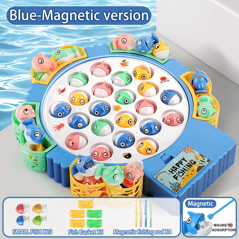Magnetic Rotating Fishing Game Plate - Fishing Toy with Music