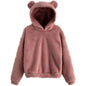 Winter Korean Fashion Bear Ears Cute Loose Hoodi\y