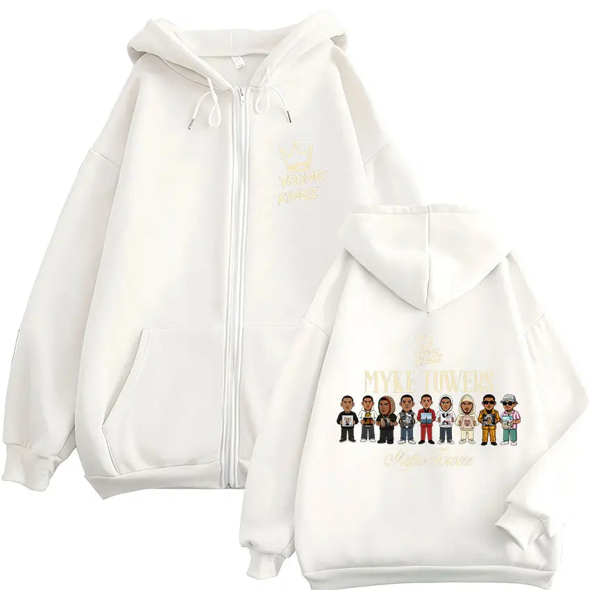 Rapper Myke Towers Album Cover Zipper Hoodies