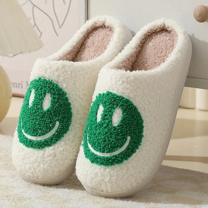 Smiley Face Cotton Slippers Women's Indoor Home