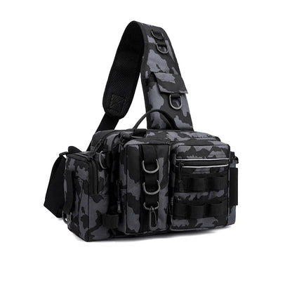 Fishing gear backpack with bait box equipment storage bag