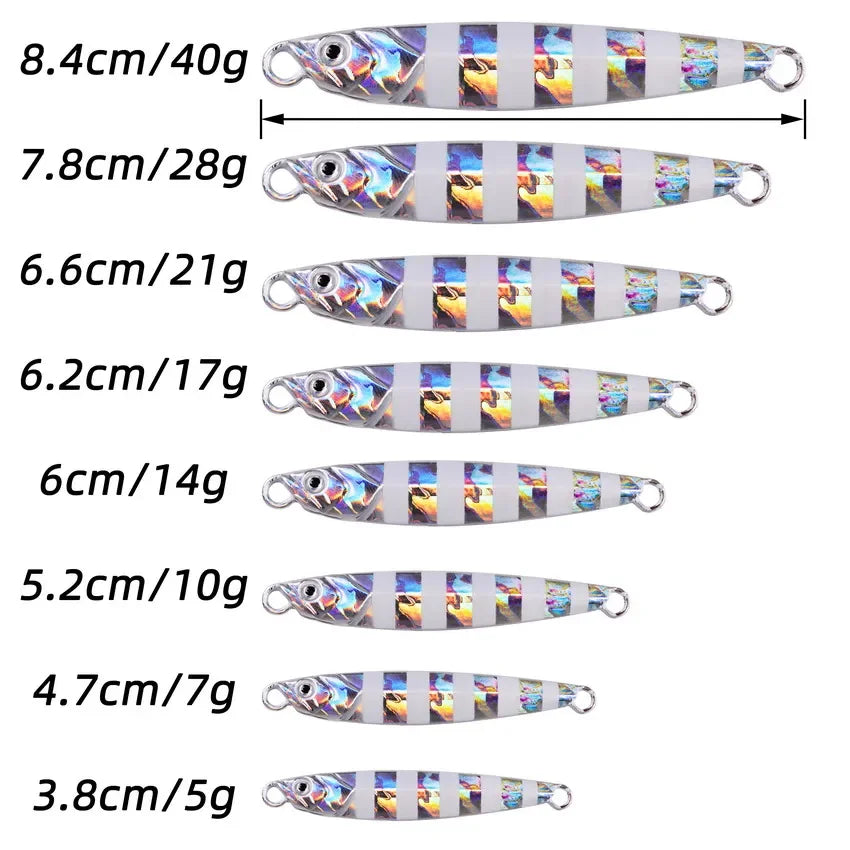 3/5/8pcs Metal Jig Fishing lure Set 7g 10g 14g 21g 28g 40g
