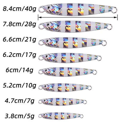 3/5/8pcs Metal Jig Fishing lure Set 7g 10g 14g 21g 28g 40g