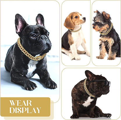 Luxury Cuban Link Cat Necklace Jewelry Rhinestone Collar Cat