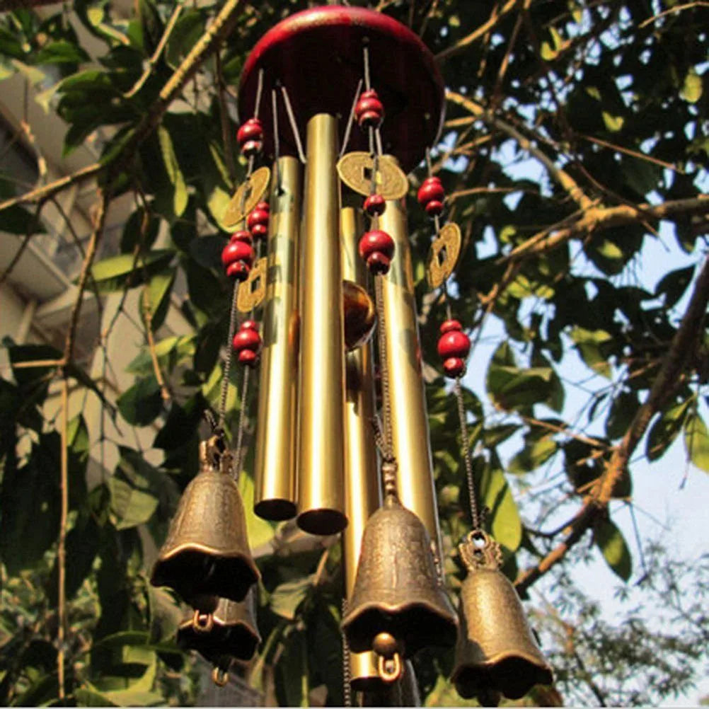5 Bells Copper Wind Chime Rustproof For Home Decor Garden Windchime