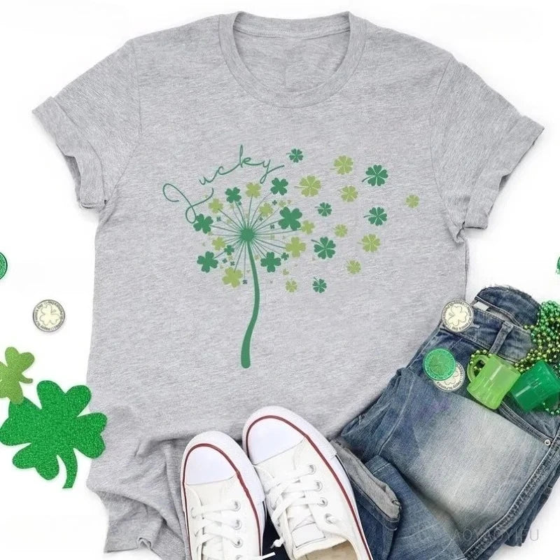 St Patricks Day Dandelion Sweatshirt Dandelion Shamrock