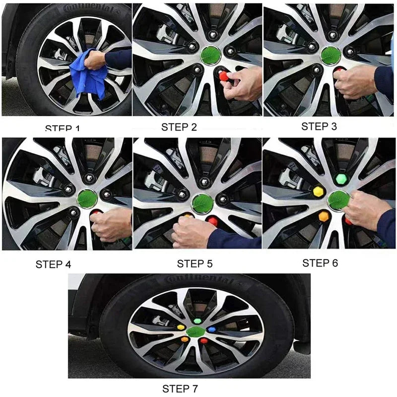 20Pcs Car Wheel Nut Caps Anti-Rust Auto Hub Screw Protection
