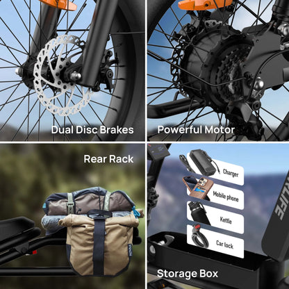 1500W Peak Electric Mountain Bike 48V 15.6Ah