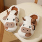 Winter Home Slippers for Couples Warm Plush Neutral Cartoon Cow I