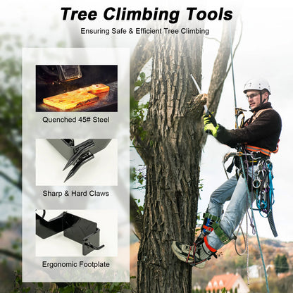 1 Set Portable Tree Climbing Spike Set with Safety Belt