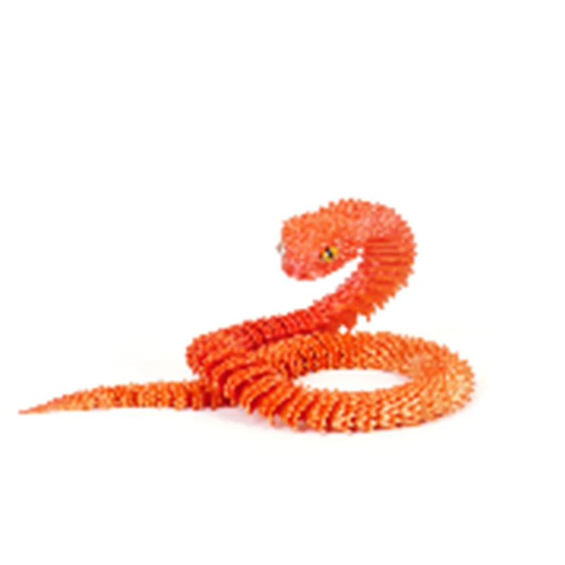 3D Printed Snake Decoration Colorful Model 3D