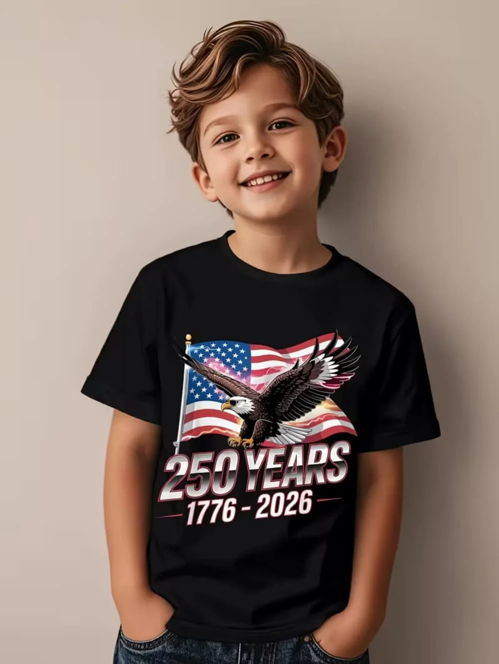 T-Shirt for Kids America 250th Birthday Eagle Flag 250 Years
