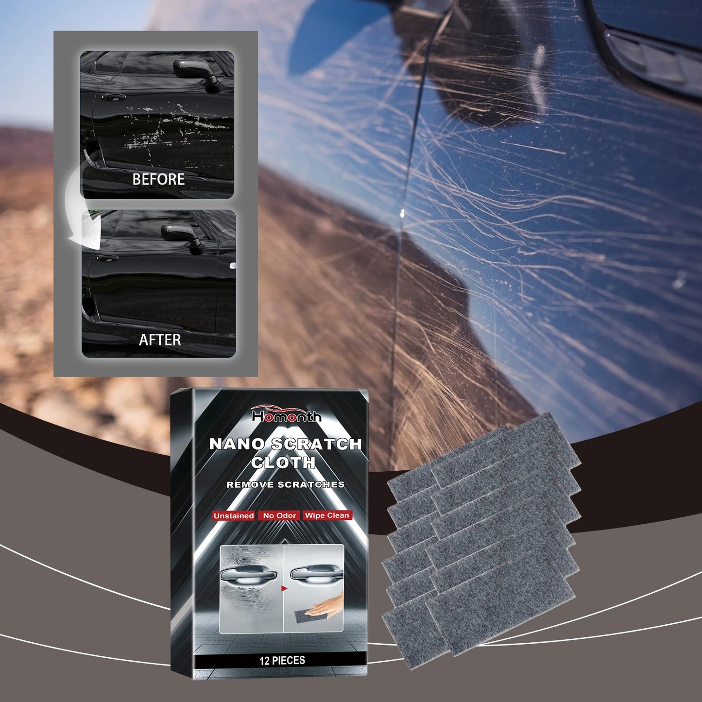 Car Scratches Nano Cloth Car Nano Sparkle Cloth Easily Repair Paint