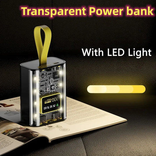 Transparent Power bank Dual USB Fast Charging Powerbank