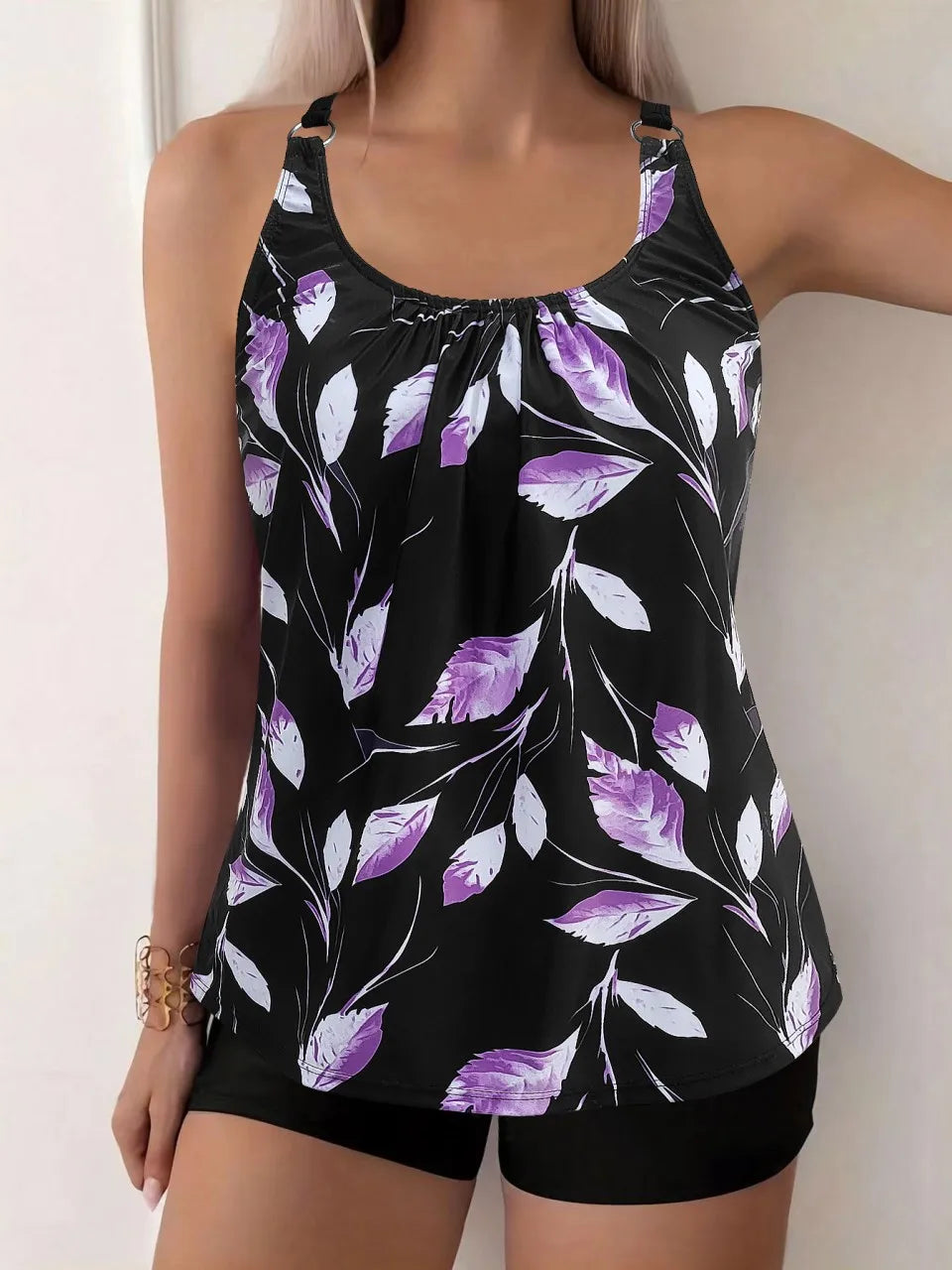 2025 Sexy Strappy Tankini Floral Printed Swimsuit Women
