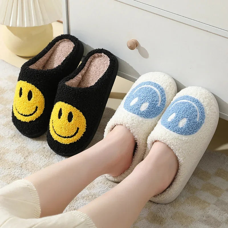 Smiley Face Cotton Slippers Women's Indoor Home