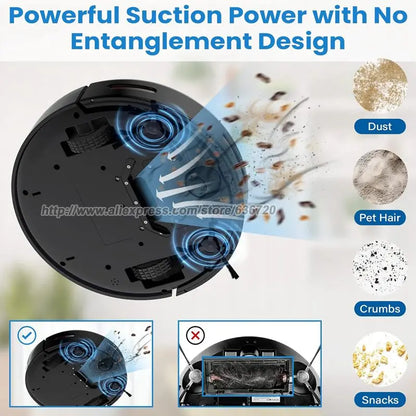 Robot Vacuum Cleaner with 3000Pa Cyclone Suction, APP