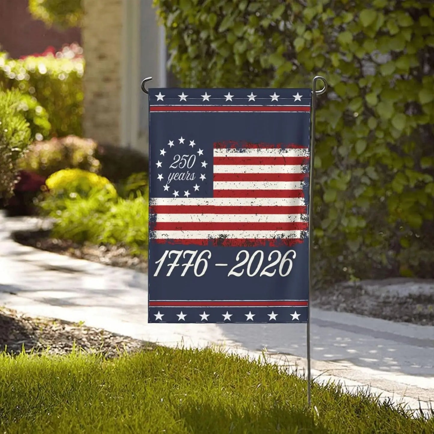 America 250th Anniversary 1776 2026 Usa July 4th Retro Flag 12x18 Double-Side Banner No Flagpole CCL