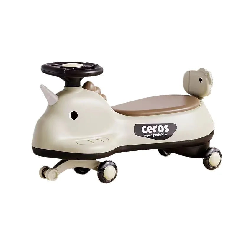 Anti-Tip Twist Ride on Car for Toddler 1-3 LED Light