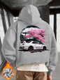Men's Black Hoodie with White JDM Car