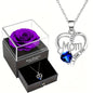 Luxury Soap Rose Gift Box with Purple Rose & "MOM I Love You"