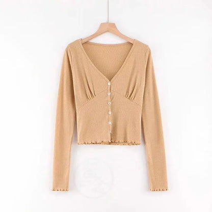 Slim Fit Women's Long Cardigan V-Ne Sweater Sexy T-irt