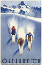 Retro Zermatt Chamonix Skiing Art Poster Vintage Australia