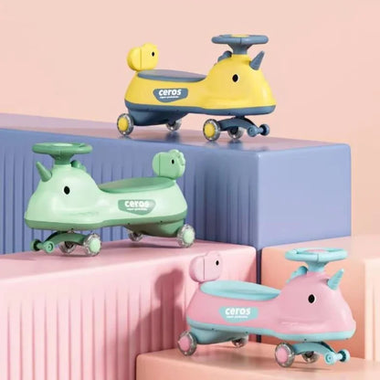 Anti-Tip Twist Ride on Car for Toddler 1-3 LED Light