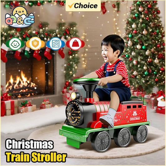 Ride-On Train with Track Children Toy Train with Lights Sounds