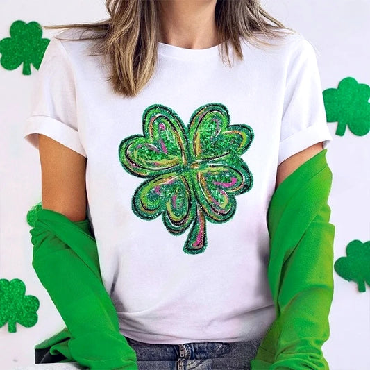 2025 St Patricks Day Shamrock Women T-Shirts