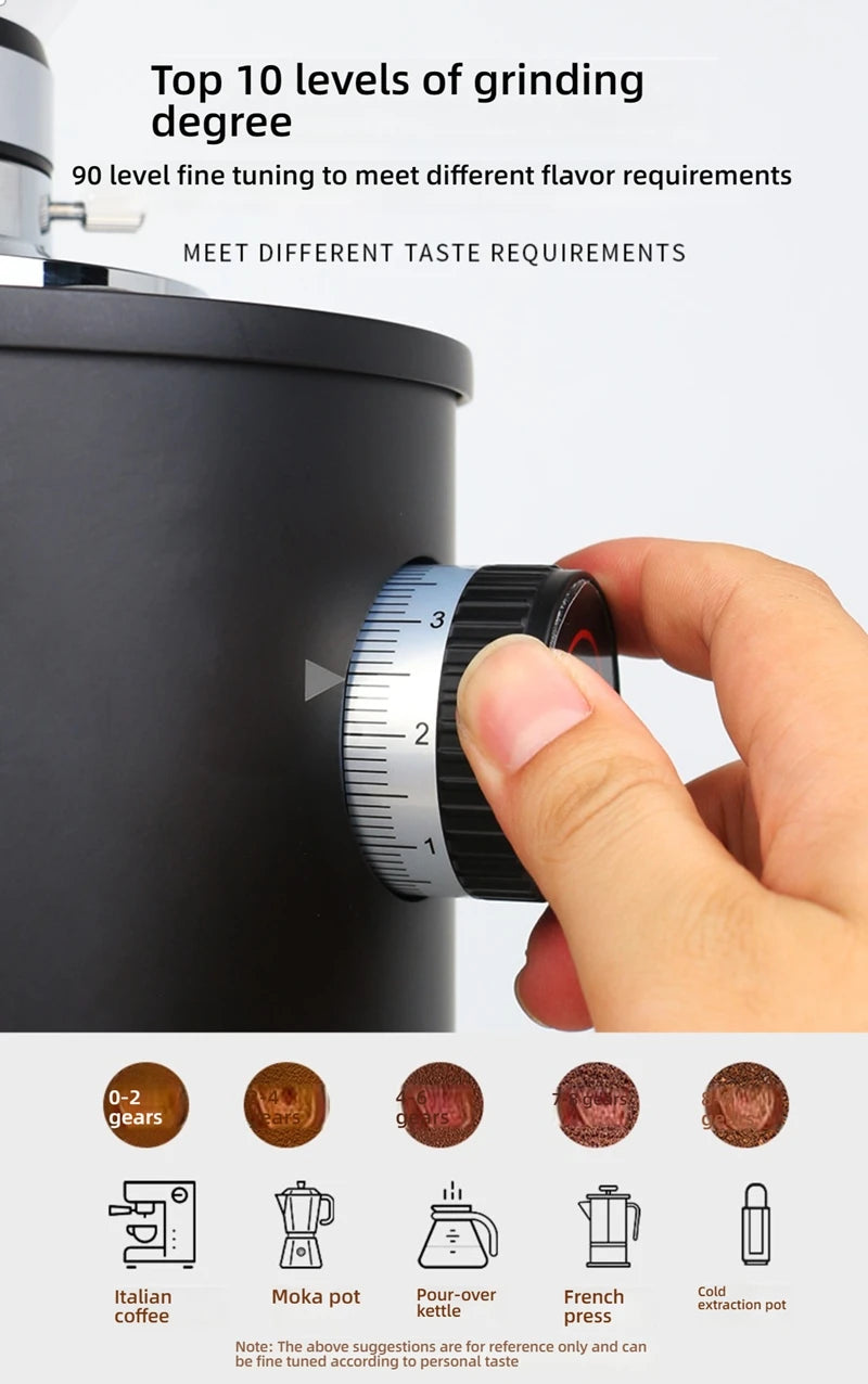 CAFOVO G490F 90mm Titanium Flat Burr Coffee Grinder Touch Screen 600W