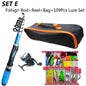 1.2M Fishing Rod Full Kits Telescopic Sea Spinning Reel Lure Set