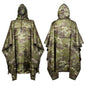 Man Military Impermeable Zipper Camo Raincoat