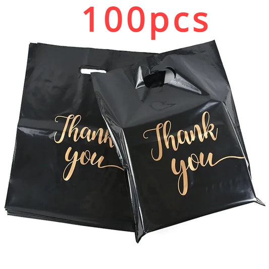100PCS Thanksgiving Gift Bag Black Product Shopping Bag Candy
