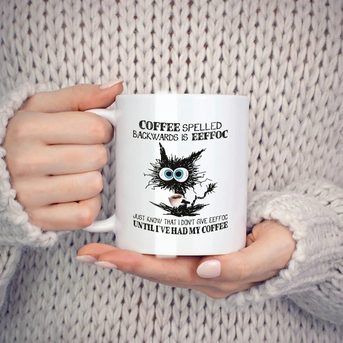 Coffee Spelled Backwards Is Eeffoc Mugs For Cat