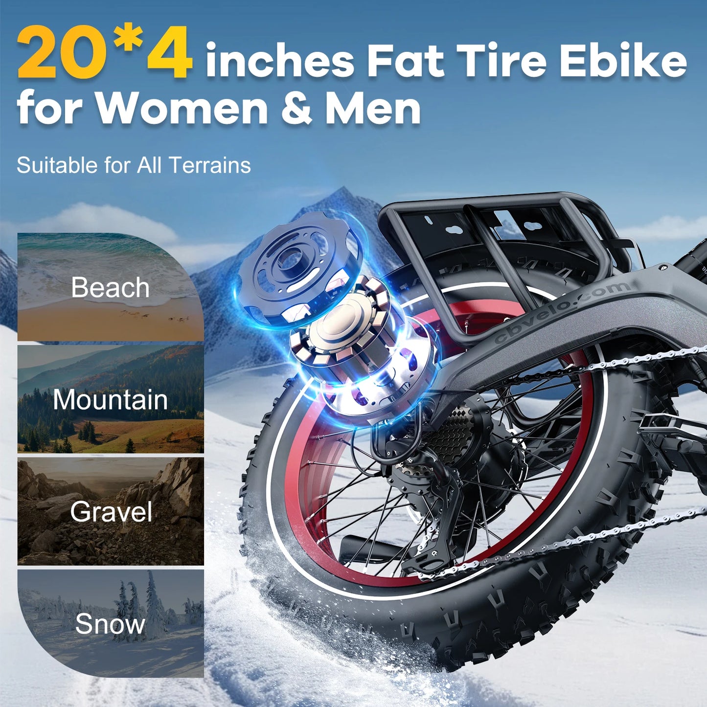 Cybervelo EK6 Peak 2000W Folding Electric Bike for Adults,